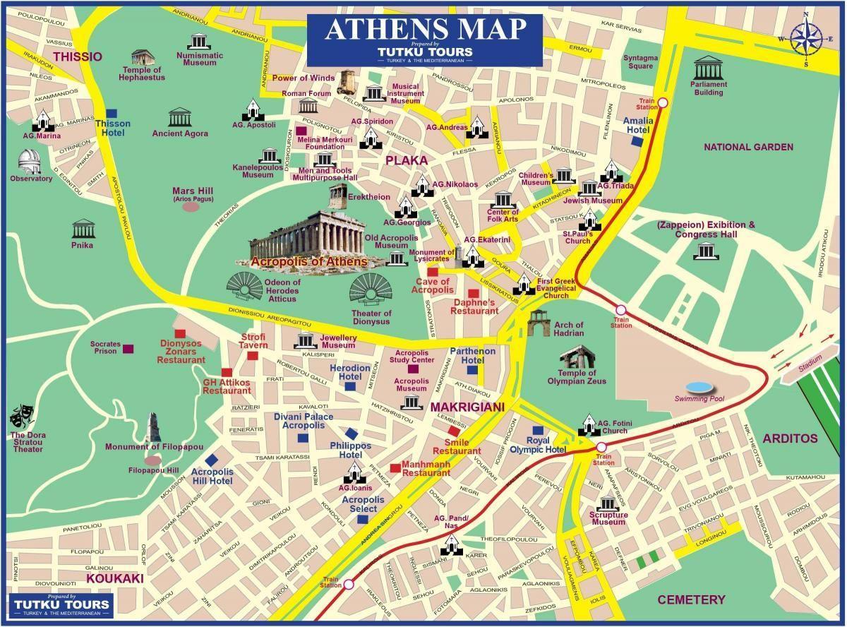 Mapa turístico de Atenas
