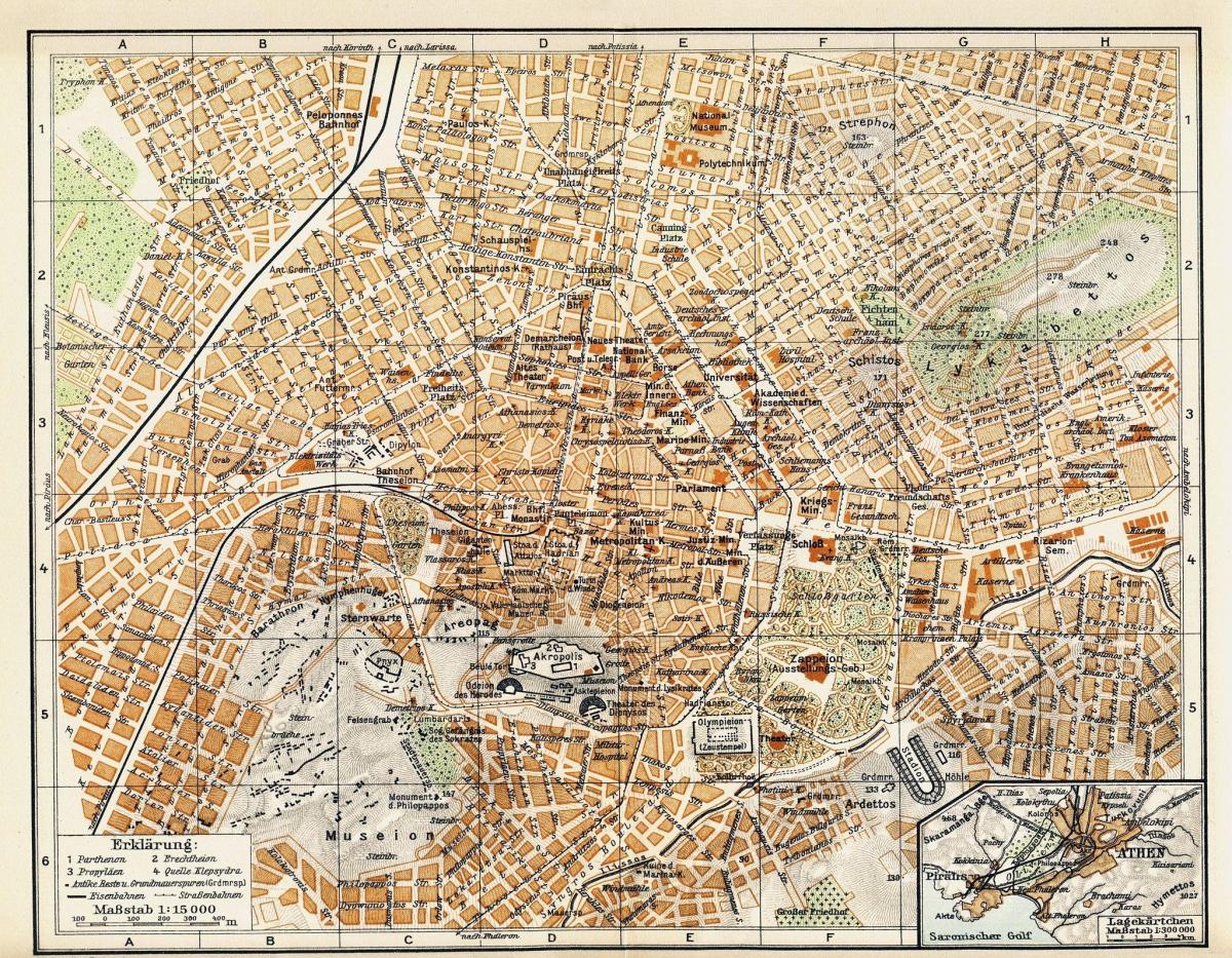 Mapa antigo de Atenas